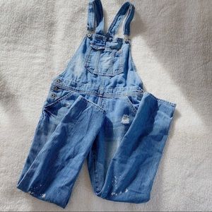 Lucky Brand distressed overalls - size M